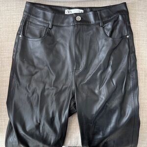 Zara Wonens Black Faux Leather Pants